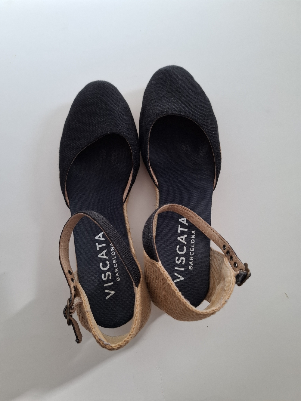 Viscata Barcelona Black Espadrille Ankle-Strap Flats SZ EU 41/US 10.5
